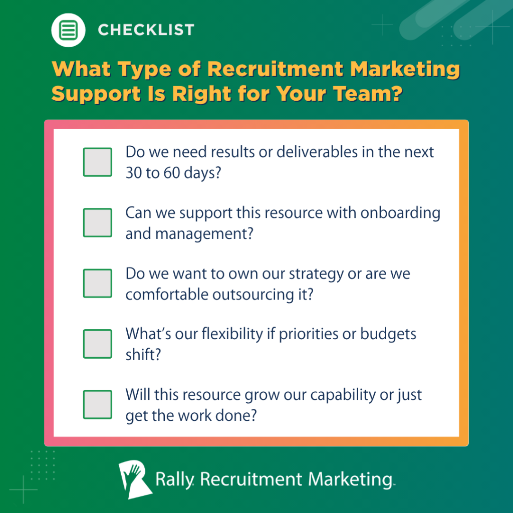 Checklist What Type of Recruitment Marketing Support is Right for You